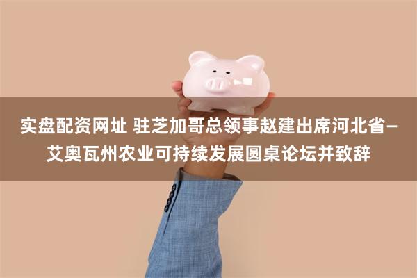 实盘配资网址 驻芝加哥总领事赵建出席河北省—艾奥瓦州农业可持续发展圆桌论坛并致辞