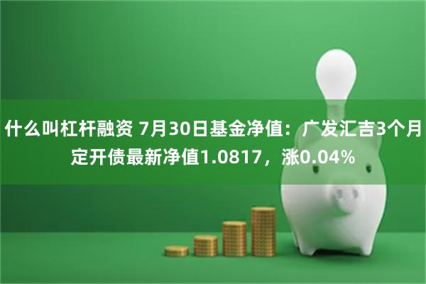 什么叫杠杆融资 7月30日基金净值：广发汇吉3个月定开债最新净值1.0817，涨0.04%