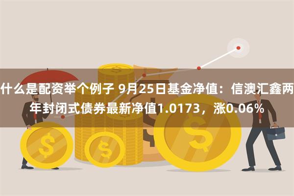 什么是配资举个例子 9月25日基金净值：信澳汇鑫两年封闭式债券最新净值1.0173，涨0.06%