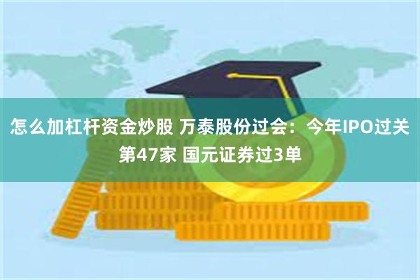 怎么加杠杆资金炒股 万泰股份过会：今年IPO过关第47家 国元证券过3单