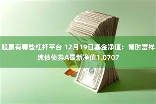 股票有哪些杠杆平台 12月19日基金净值：博时富祥纯债债券A最新净值1.0707